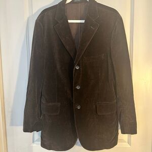 J. Crew Chocolate Brown 3 Button Velvet Blazer, Size 42R